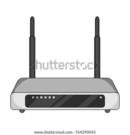 Router, single icon in monochrome style.Router vector symbol stock illustration web.