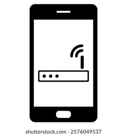 Router and smartphone on white