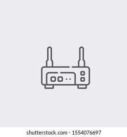 Router solid grey vector icon