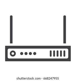 Router solid icon, internet and wireless wifi, vector graphics, a glyph pattern on a white background, eps 10.