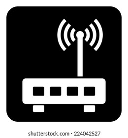 Router symbol button on white background. Vector illustration.