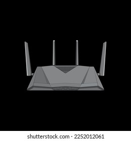 Router vector art. Vector Art isolated on black background for coloring book. 

