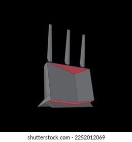 Router vector art. Vector Art isolated on black background for coloring book. 
