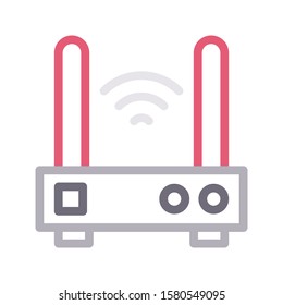 router vector color line icon 