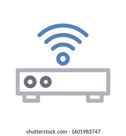 router vector color line icon 