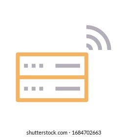 router vector color line icon 