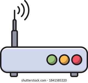 icono de línea de color del vector del router 