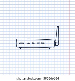 router vector doodle illustration