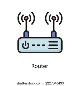 Router  Vector Filled Outline Icon Design illustration. Housekeeping Symbol on White background EPS 10 File
