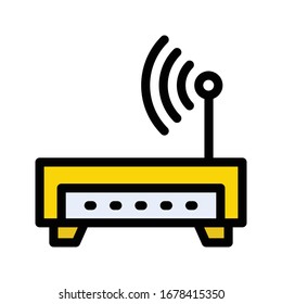 icono de color plano vectorial del router 
