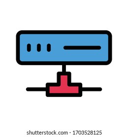 router vector flat color icon 