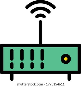 icono de color plano vectorial del router