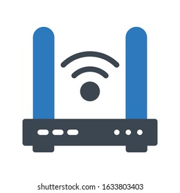 router vector glyph color icon 