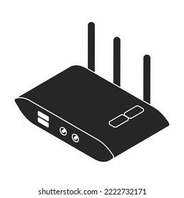 Router vector icon. Black vector icon isolated on white background router.
