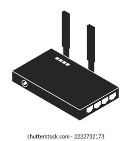 Router vector icon. Black vector icon isolated on white background router.