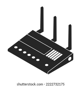 Router vector icon. Black vector icon isolated on white background router.