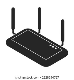 Router vector icon. Black vector icon isolated on white background router.