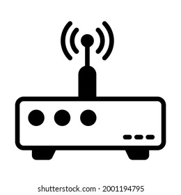 Router Vektor Icon - Schwarz Stil hohe Qualität Vektorgrafik.