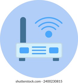 Router Vector Icon Flat Circle Style
