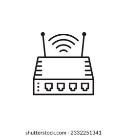 Router vector icon. Router flat sign design. Router distance symbol pictogram. UX UI icon