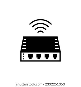 Icono vector del router. Diseño de señal plana del router. Pictograma del símbolo de distancia del router. icono de interfaz de usuario de UX