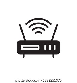 Icono vector del router. Diseño de señal plana del router. Pictograma del símbolo de distancia del router. icono de interfaz de usuario de UX