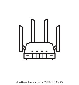 Icono vector del router. Diseño de señal plana del router. Pictograma del símbolo de distancia del router. icono de interfaz de usuario de UX