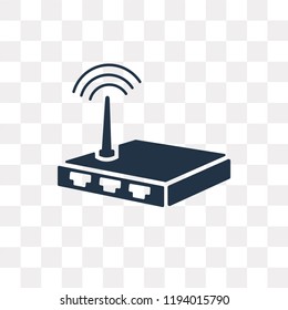 Router vector icon isolated on transparent background, Router transparency concept can be used web and mobile