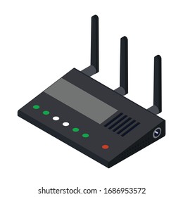 Router vector icon. Isometric vector icon isolated on white background router.