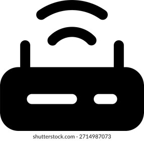Ícone vetorial do roteador em estilo moderno, hardware WiFi e ilustração de dispositivo de conectividade de rede. Ícone de Glifo