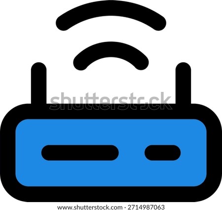 Router vector icon in modern style, WiFi hardware and network connectivity device illustration. Filled Line Icon