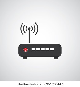 router vector icon on gray background  