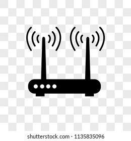 Router vector icon on transparent background, Router icon