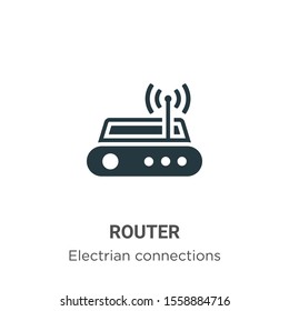 Router vector icon on white background. Flat vector router icon symbol sign from modern electrian connections collection for mobile concept and web apps design.