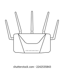 Router vector icon.Outline vector icon isolated on white background router .