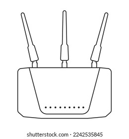 Router vector icon.Outline vector icon isolated on white background router .