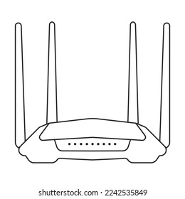 Router vector icon.Outline vector icon isolated on white background router .