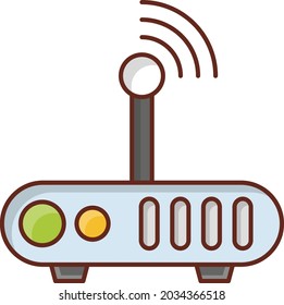 ilustración del vector del router en un fondo transparente. Símbolos de calidad premium. Icono de color plano de línea vectorial para el concepto y el diseño gráfico.