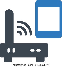 Ilustración del vector del router sobre un fondo transparente.Símbolos de calidad premium.Icono vector glifos para el diseño de conceptos y gráficos. 