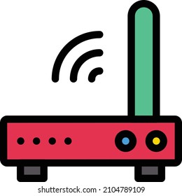 Ilustración del vector del router sobre un fondo transparente.Símbolos de calidad premium.Icono del vector de trazo para el diseño de concepto y gráfico. 