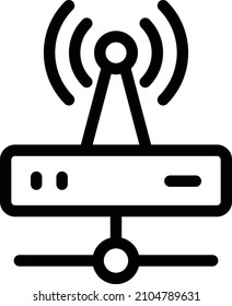 Ilustración del vector del router sobre un fondo transparente.Símbolos de calidad premium.Icono del vector de trazo para el diseño de concepto y gráfico. 
