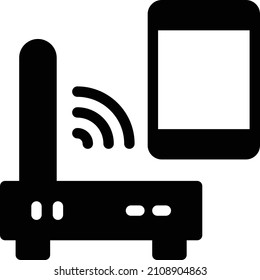 Ilustración del vector del router sobre un fondo transparente.Símbolos de calidad premium.Icono vector glifos para el diseño de conceptos y gráficos. 