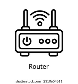 Router Vector  outline Icon Design illustration. User interface Symbol on White background EPS 10 File