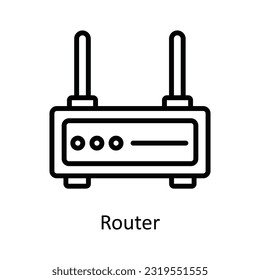 Router  Vector  outline Icon Design illustration. Network and communication Symbol on White background EPS 10 File
