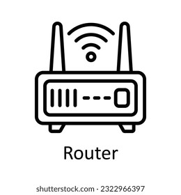 Router-Vektorgrafik   Skizze Design Illustration. Multimedia-Symbol auf weißem Hintergrund - EPS10-Datei