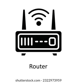 Router Vector   solid Icon Design illustration. Multimedia Symbol on White background EPS 10 File