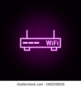 router wai file neon icon. Elements of online and web set. Simple icon for websites, web design, mobile app, info graphics