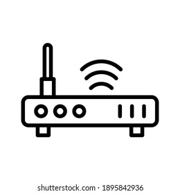 Router, Wifi, Internet Icon Vector Image. Can Also Be Used For Communication. Suitable For Use On Web Apps, Mobile Apps And Print Media.