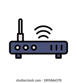 Router, wifi, internet icon vector image. Can also be used for communication. Suitable for use on web apps, mobile apps and print media.