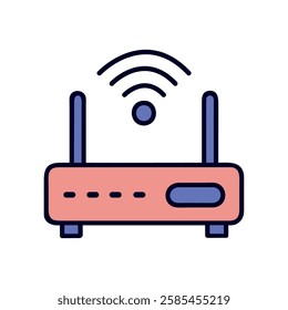 Router with wifi signal tech gadget illustration